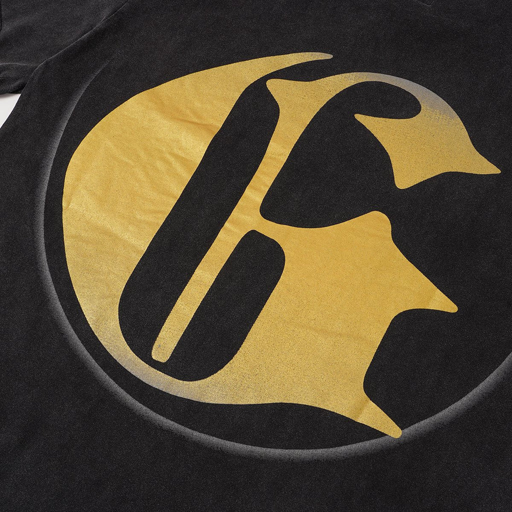 Godspeed Leaf Graphic Washed Black T-Shirt — detail
