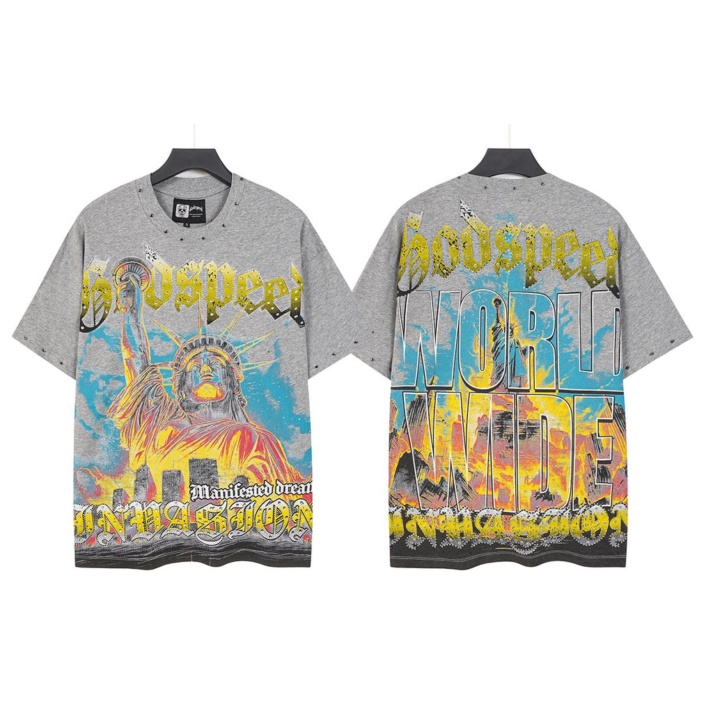 Godspeed Statue of Liberty Worldwide Graphic T-Shirt — context