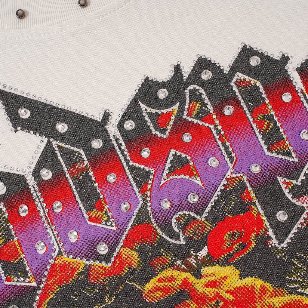 Godspeed Astronaut Flowers Studded Short-Sleeve T-Shirt — detail