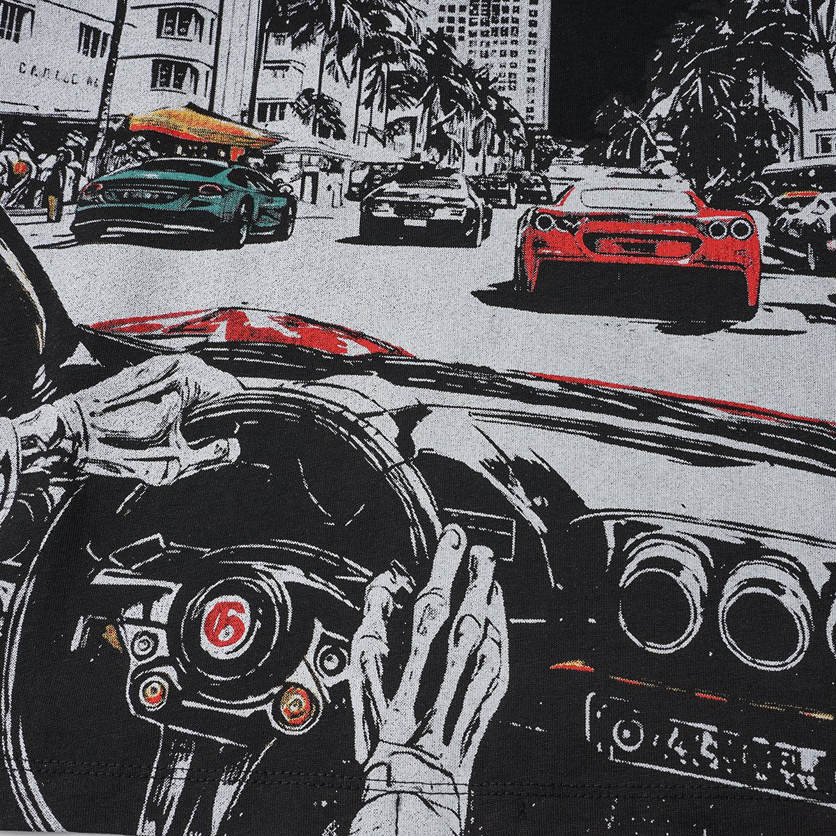 Godspeed Washed Car & Key Graphic Short-Sleeve T-Shirt — detail