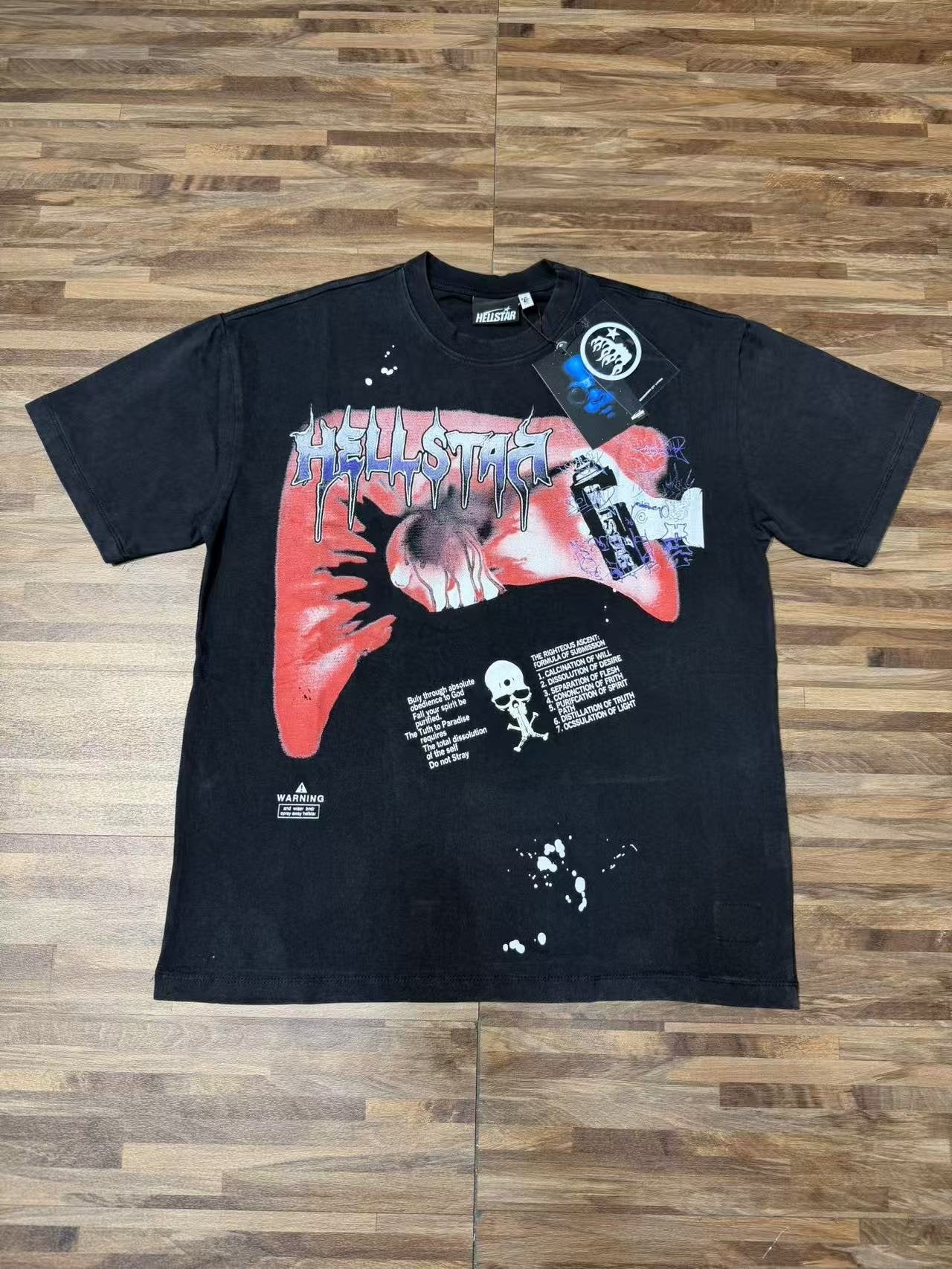 Hellstar Washed Black Front & Back Graphic T-Shirt — hero