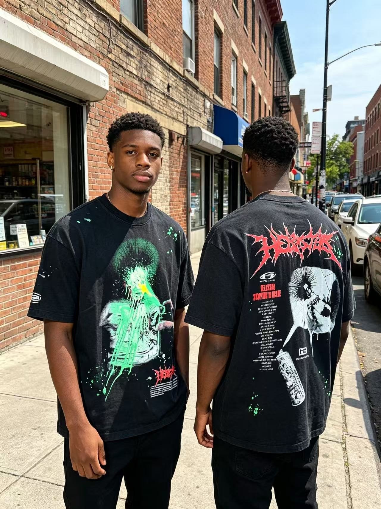 Hellstar Front and Back Graphic Short-Sleeve T-Shirt — context