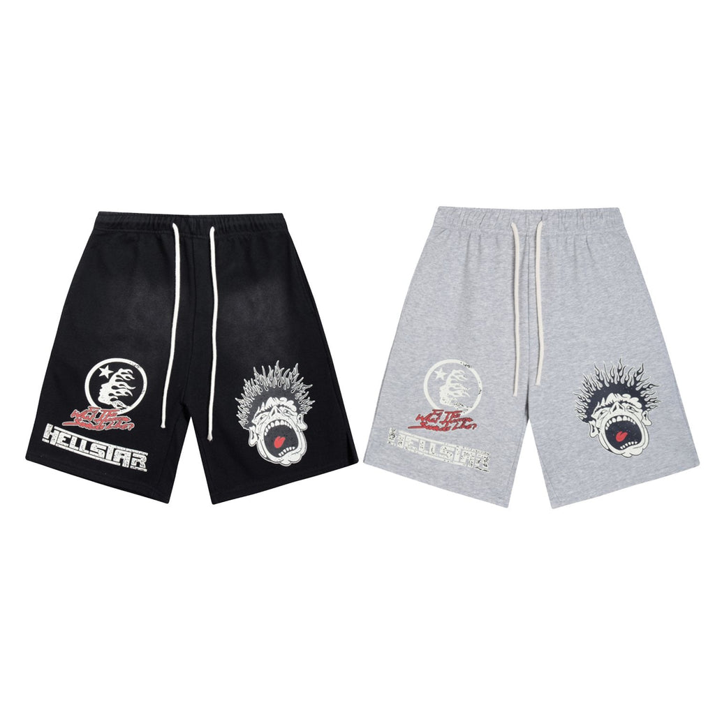 Hellstar Records Graphic Drawstring Shorts — comparison
