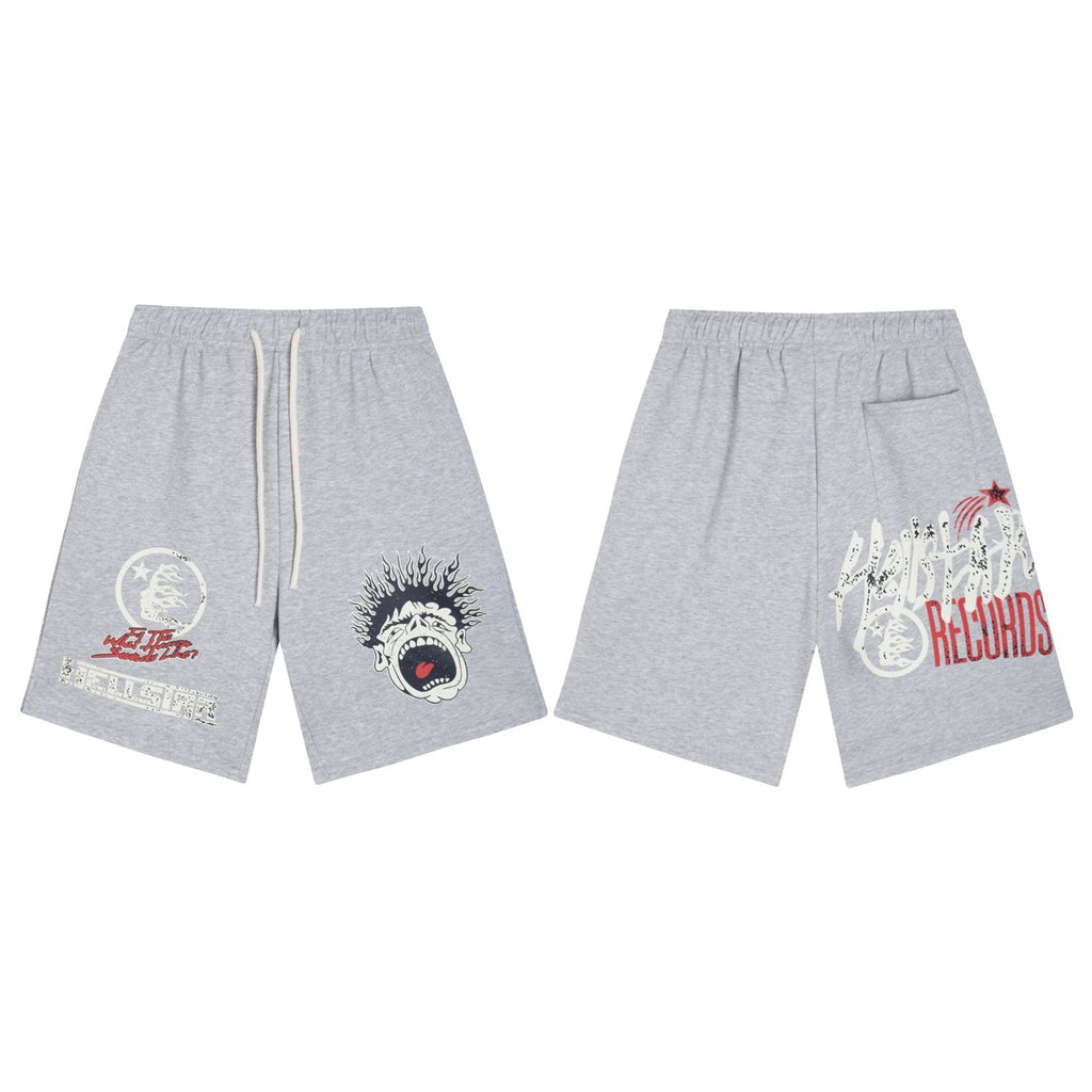 Hellstar Records Graphic Drawstring Shorts — front