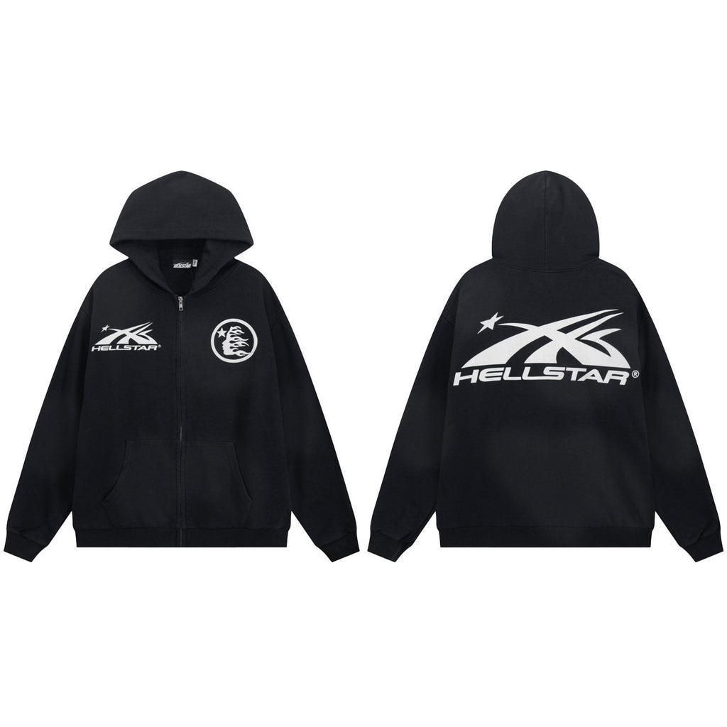 Hellstar Washed Full-Zip Graphic Hoodie — hero