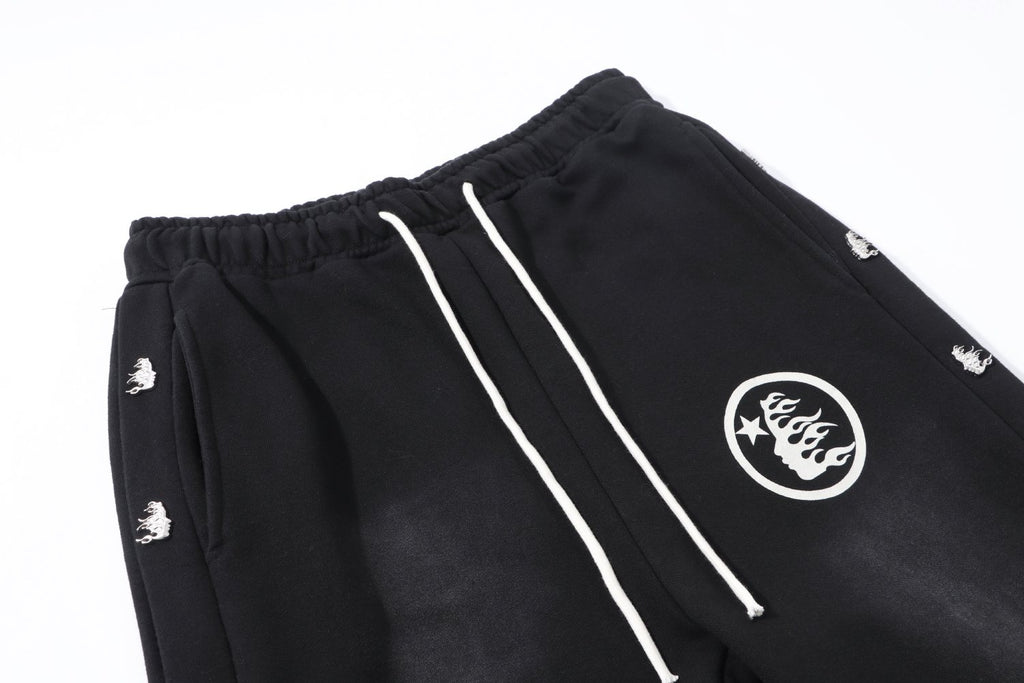 Hellstar Washed Graphic Flared Pants — detail