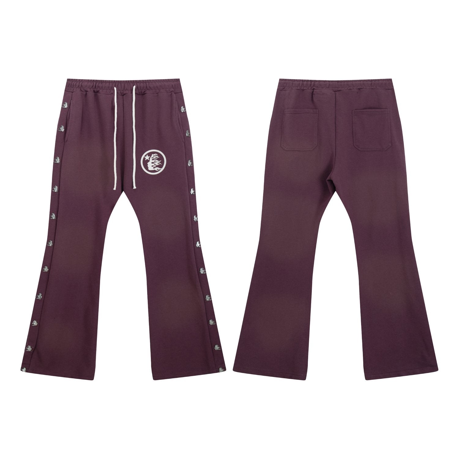Hellstar Washed Graphic Flared Pants — front