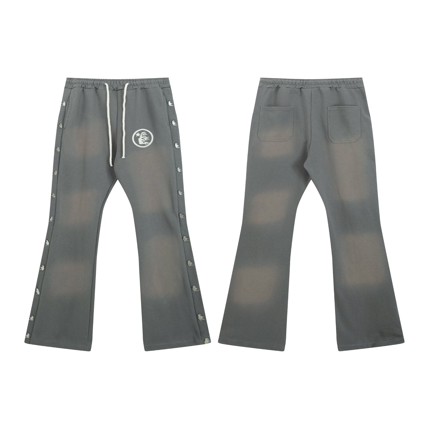 Hellstar Washed Graphic Flared Pants — front