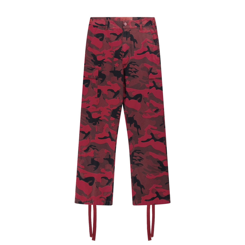 Hellstar Camo Cargo Pants with Strap Details — front