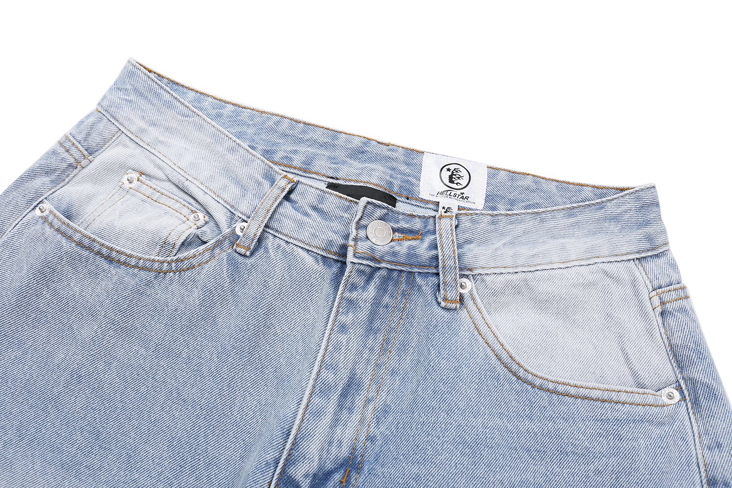 Hellstar Thorn Graphic Light Blue Jeans — detail