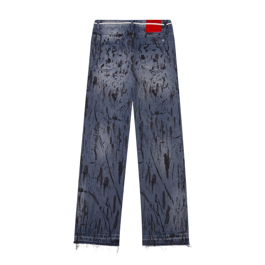 Hellstar Splatter Graphic Wash Jeans — back