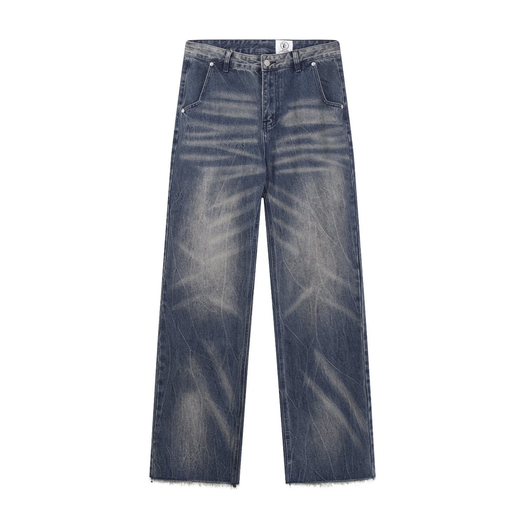 Hellstar Washed Blue Distressed Straight-Leg Jeans — hero