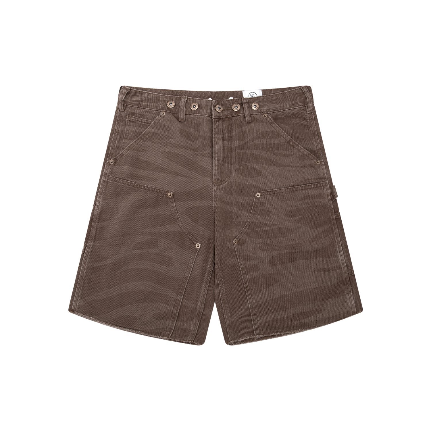 Hellstar Brown Tonal Logo Denim Shorts — hero
