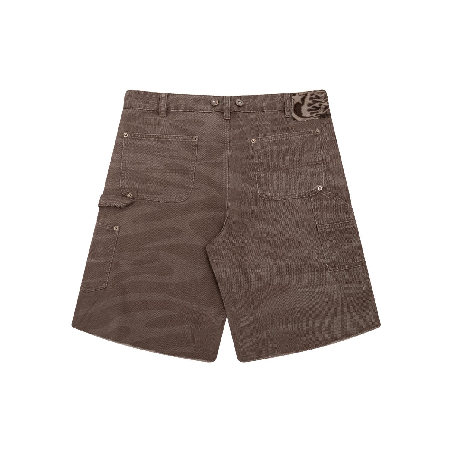 Hellstar Brown Tonal Logo Denim Shorts — back