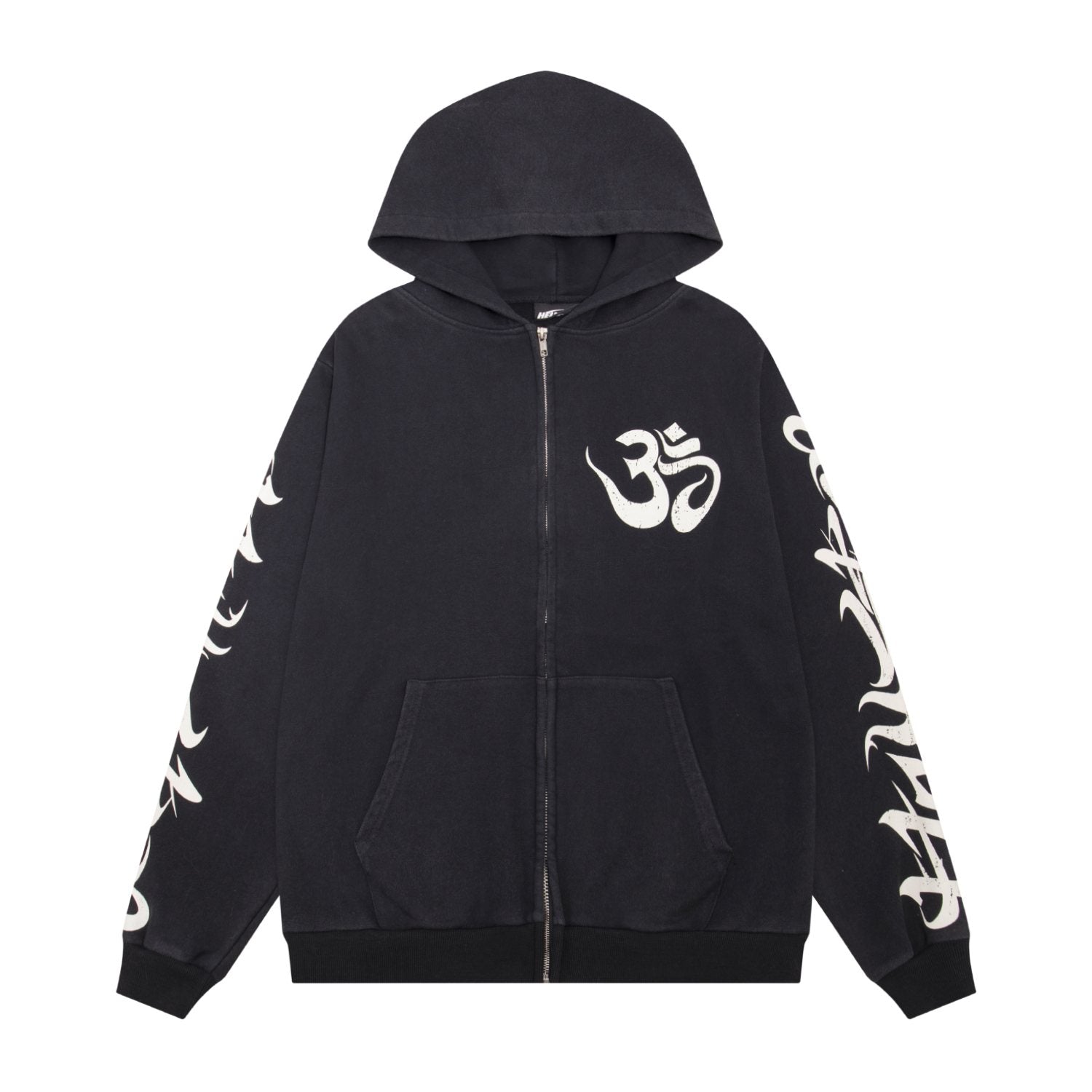 Hellstar Om Graphic Zip-Up Hoodie — front