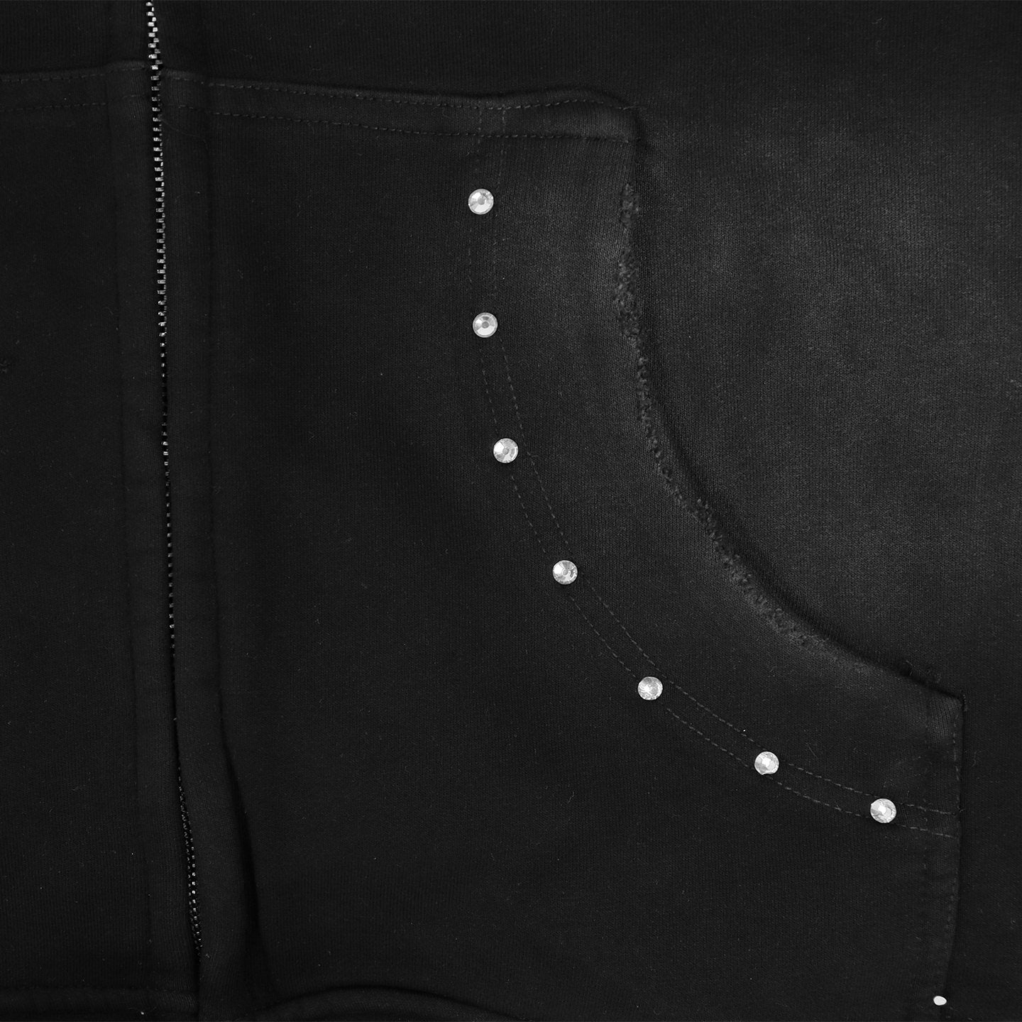 Rough Play Studded Stripe Full-Zip Hoodie — detail