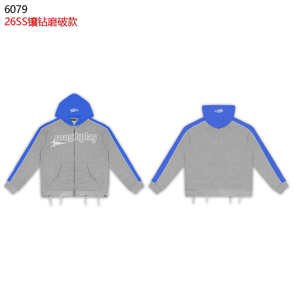 Rough Play Lightning Colorblock Zip Hoodie — front