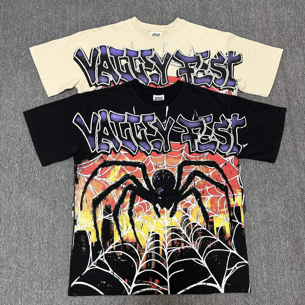 VALE USA Spider Web Graphic Short-Sleeve T-Shirt — comparison