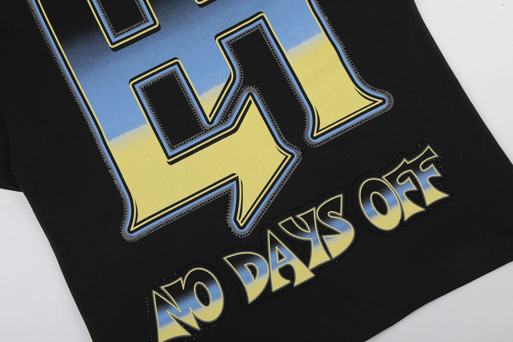 Life Hustlere Black No Days Off Graphic Short-Sleeve T-Shirt — detail