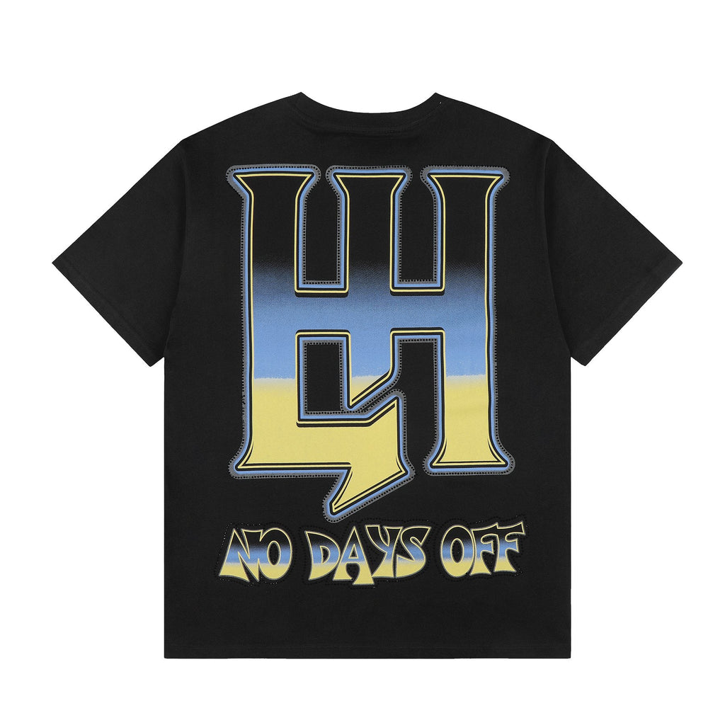 Life Hustlere Black No Days Off Graphic Short-Sleeve T-Shirt — back