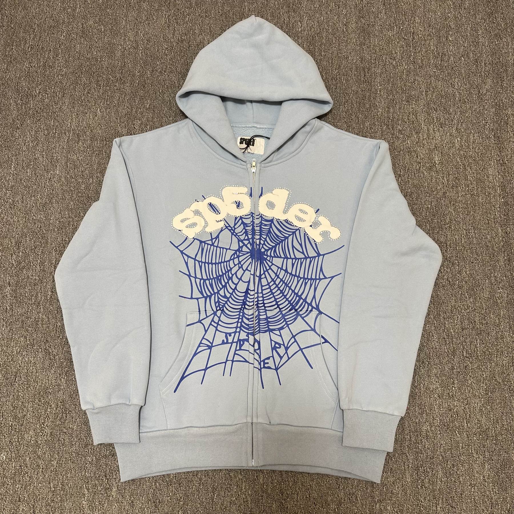 Sp5der Spiderweb Graphic Zip Hoodie — front