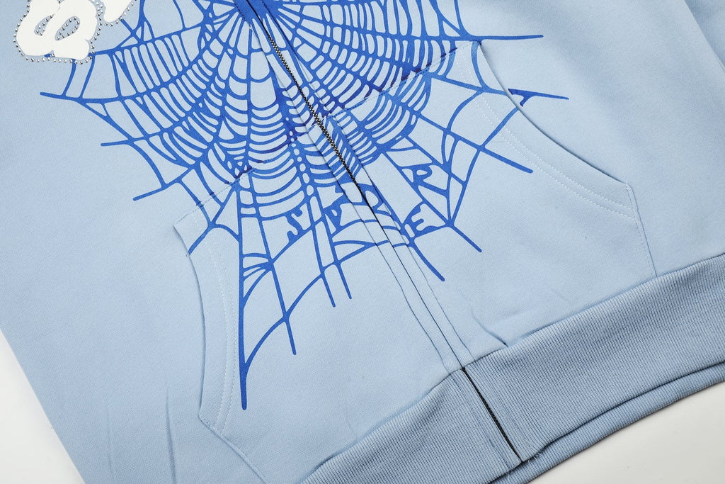 Sp5der Spiderweb Graphic Zip Hoodie — detail