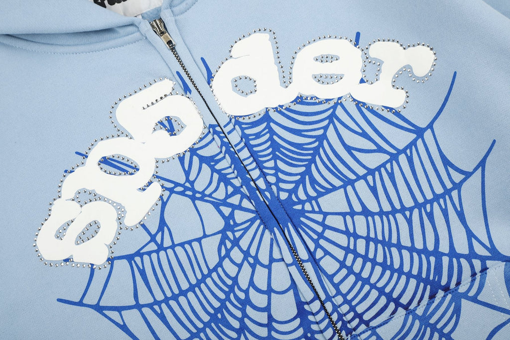 Sp5der Spiderweb Graphic Zip Hoodie — detail