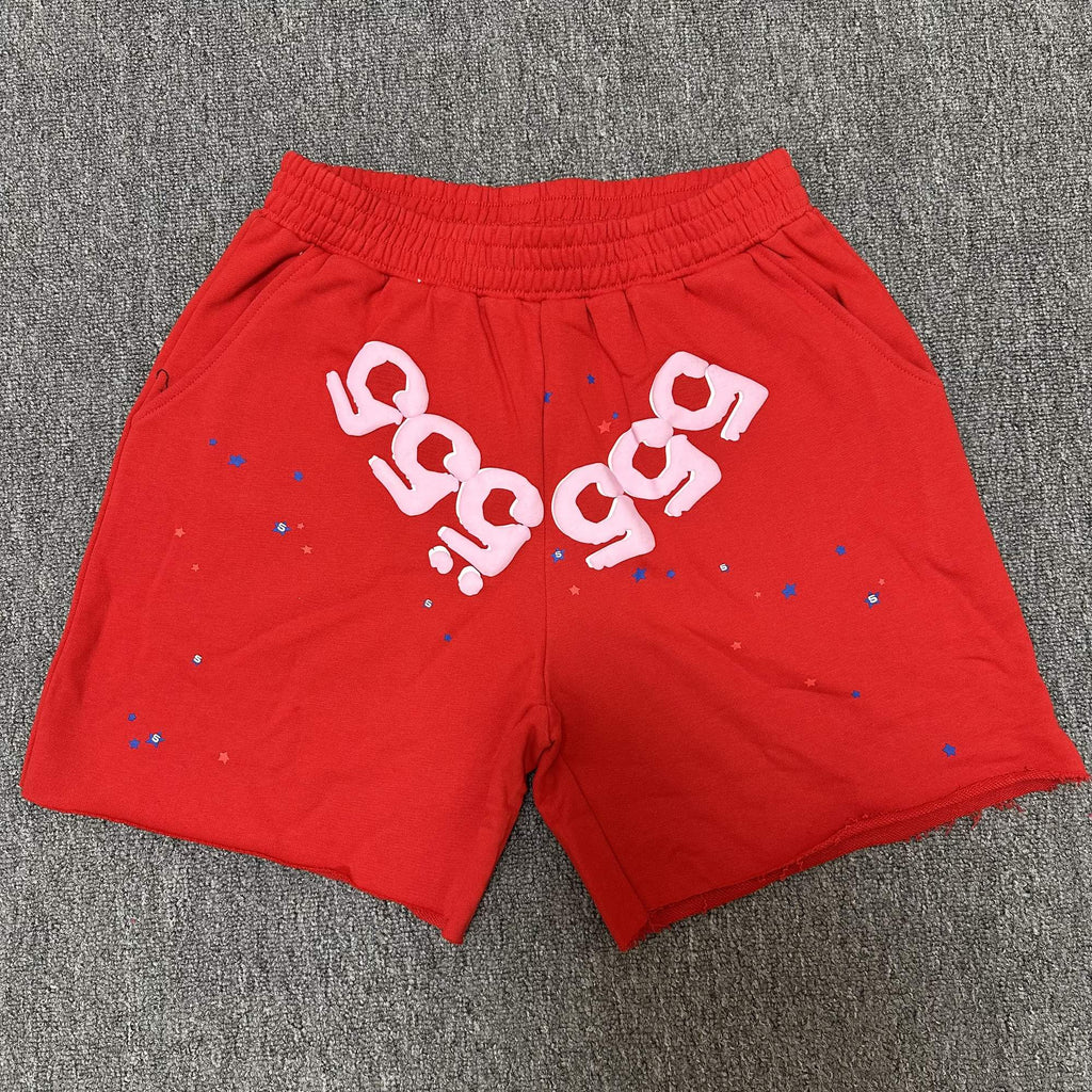 Sp5der 555 Graphic Red Shorts — hero