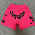 Sp5der Pink Graphic Terry Shorts — hero