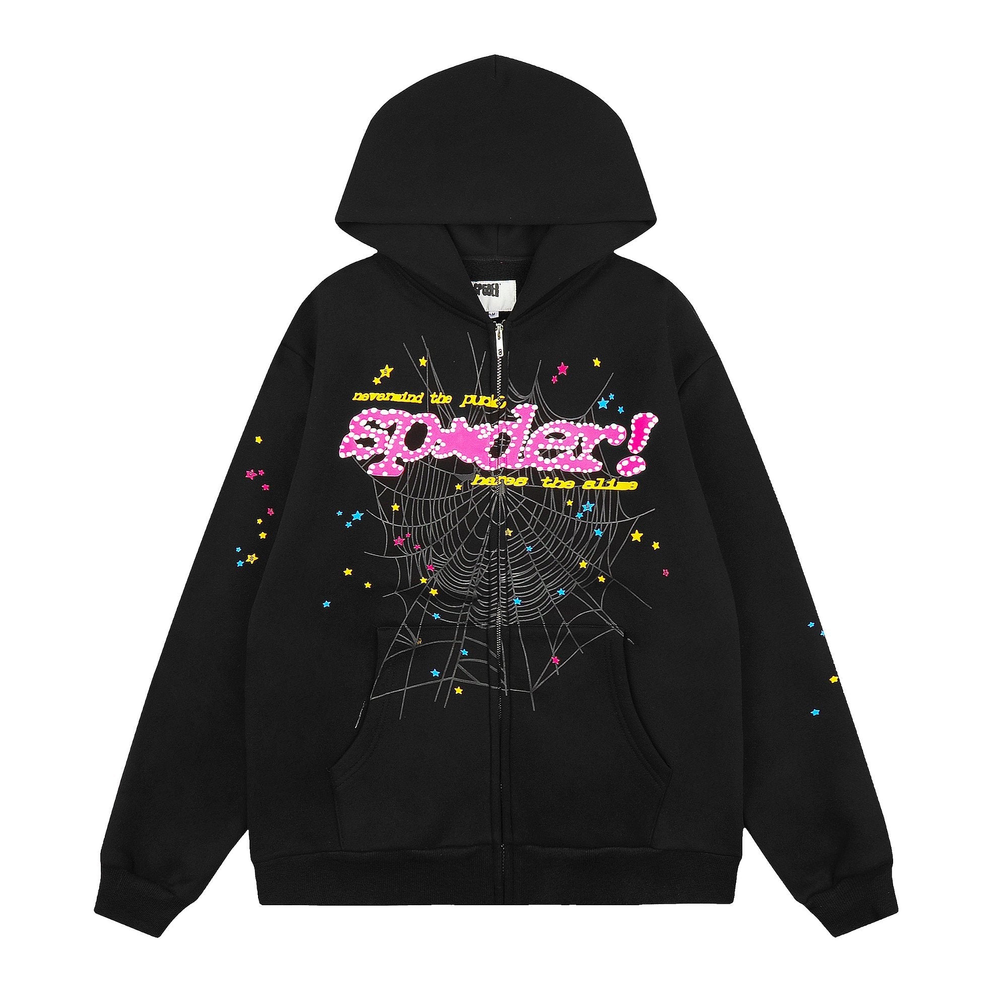 Sp5der Spider-Web Star Zip Hoodie — hero
