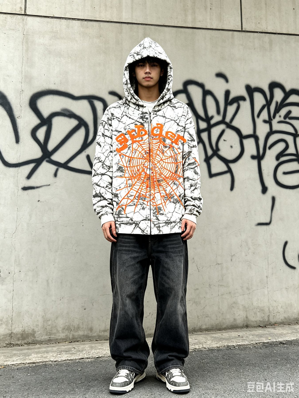Sp5der Camo Spider Graphic Hoodie & Shorts Set — context