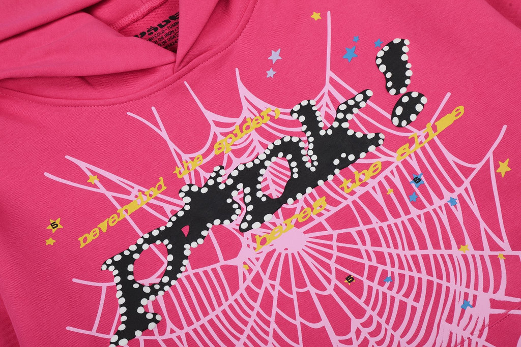 Sp5der Pink Spiderweb Graphic Matching Set — detail