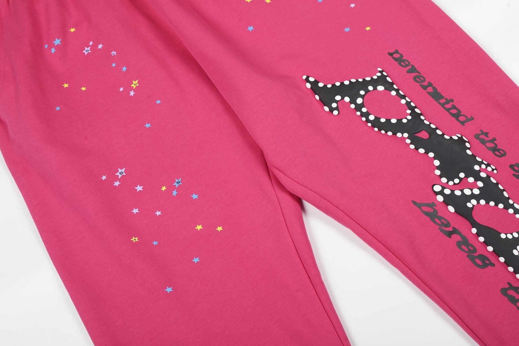 Sp5der Pink Spiderweb Hoodie & Jogger Matching Set — detail