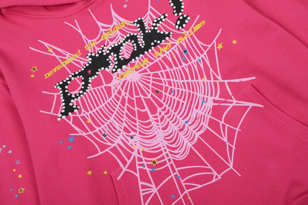 Sp5der Pink Spiderweb Graphic Matching Set — detail
