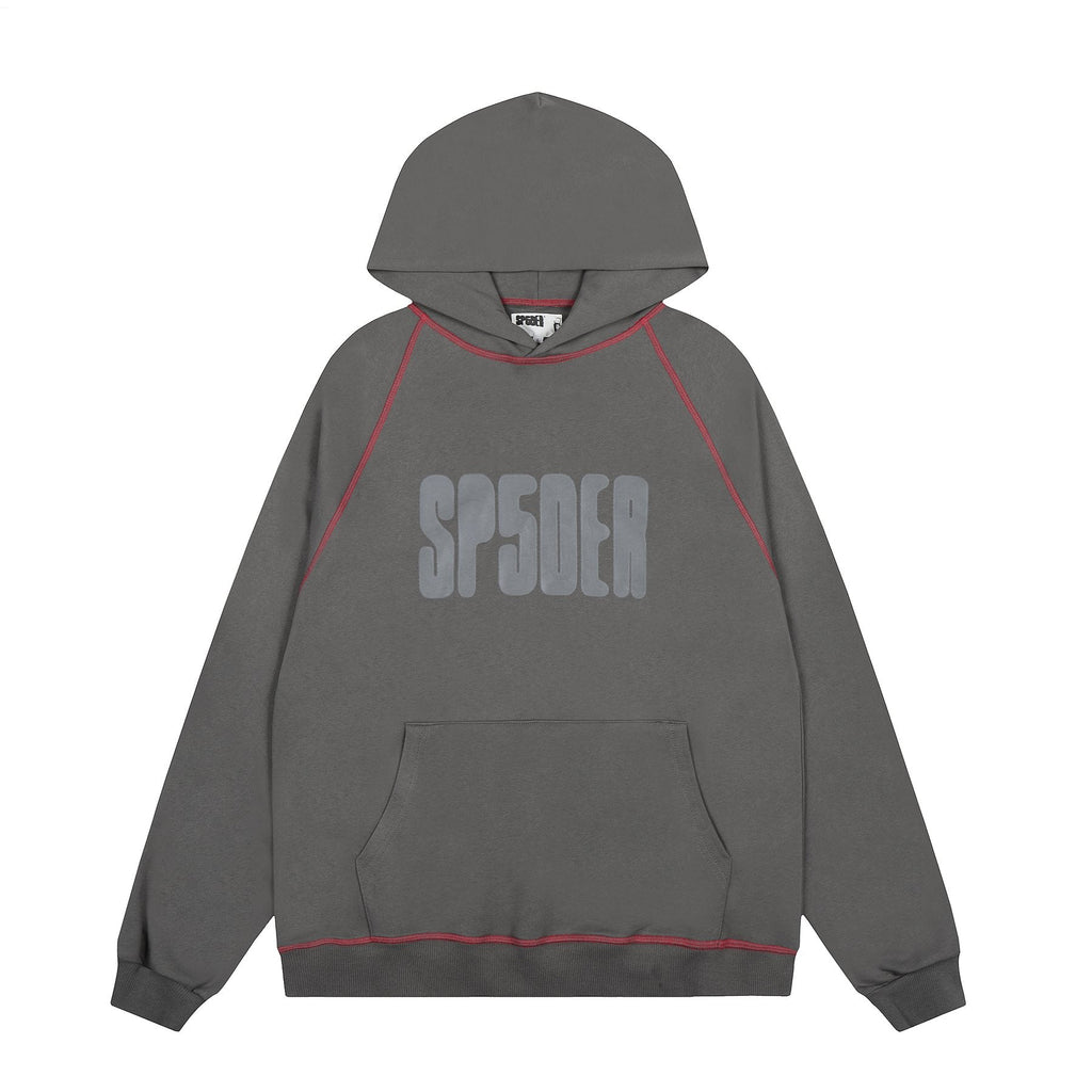 Sp5der Charcoal Gray Hoodie & Sweatpants Matching Set — front