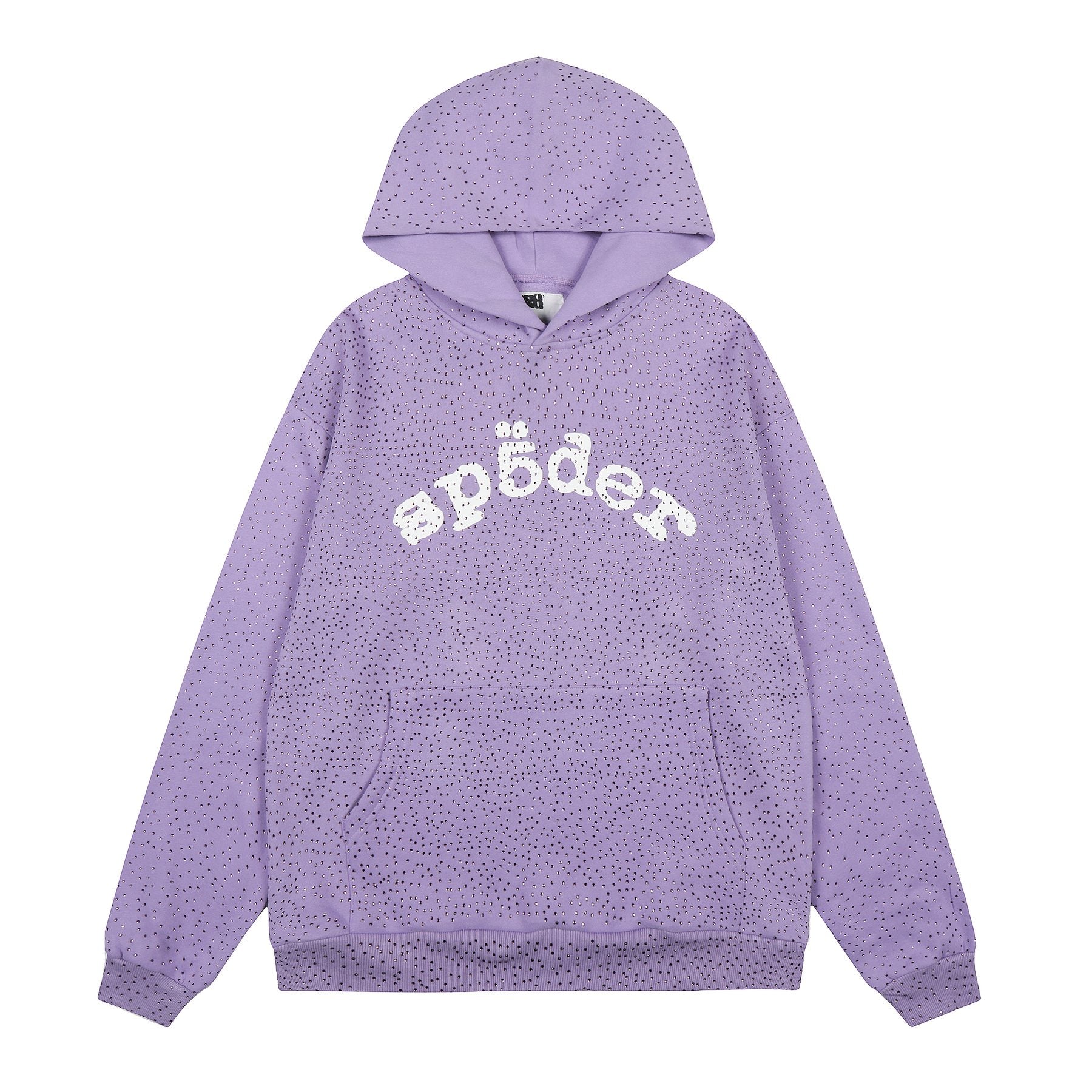 Sp5der Rhinestone Hoodie & Pants Matching Set — front