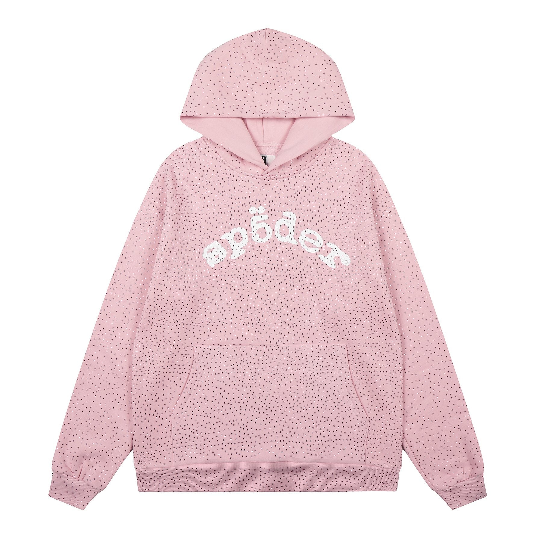 Sp5der Rhinestone Hoodie & Pants Matching Set — front