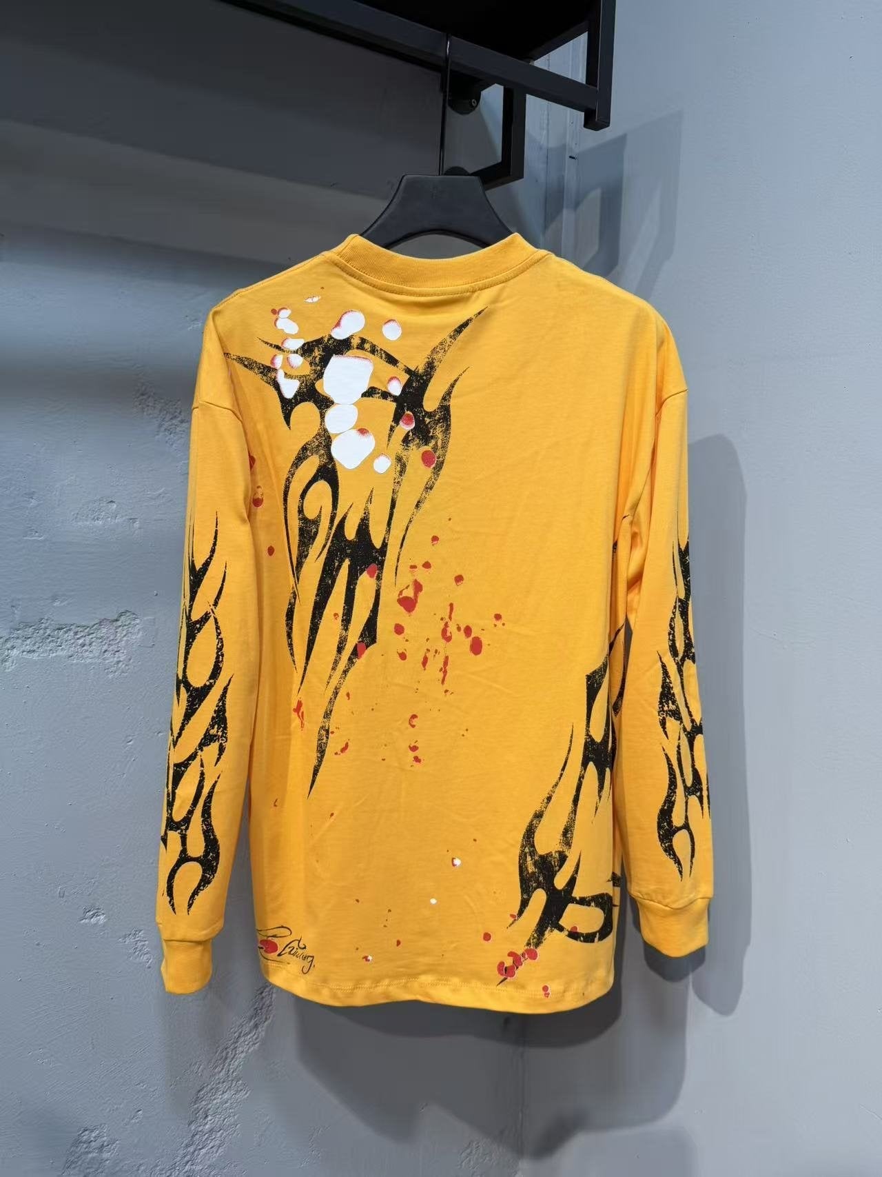 Hellstar Tribal Splatter Graphic Long-Sleeve T-Shirt — back