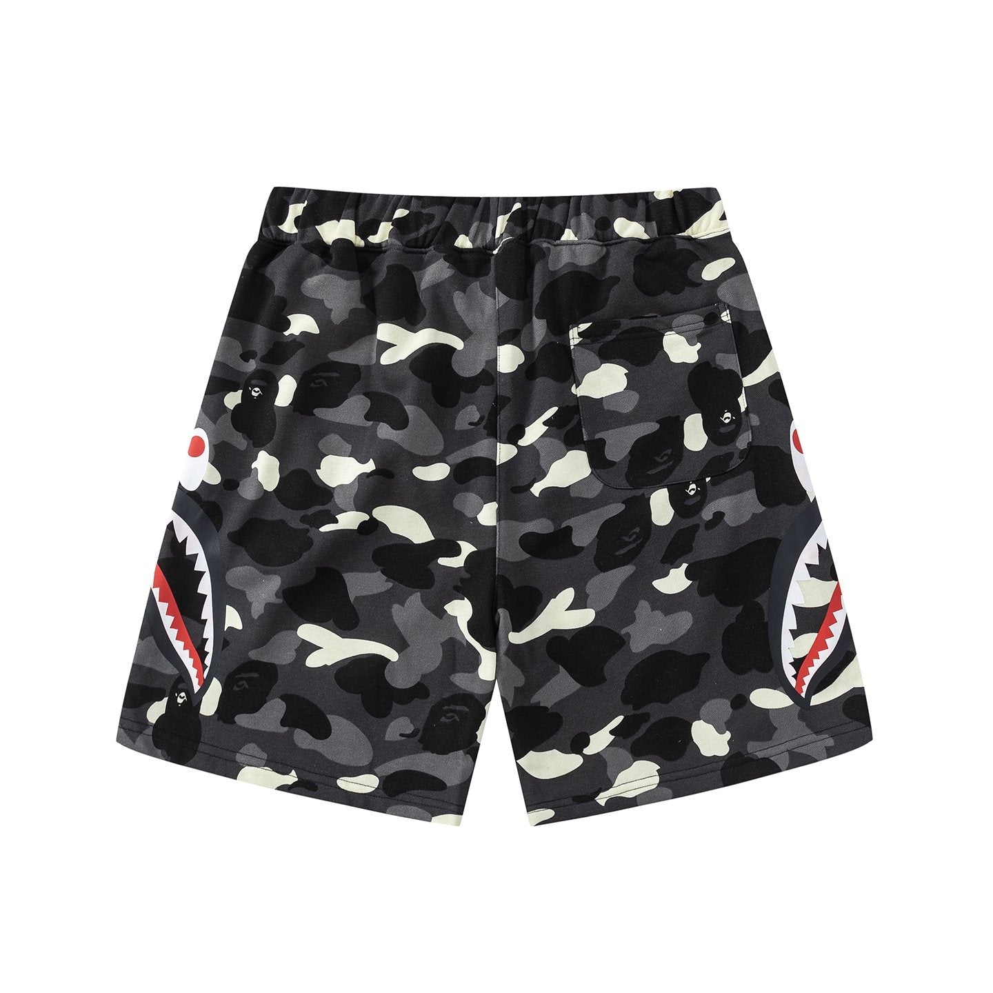 BAPE Shark Mouth Camouflage Shorts — front