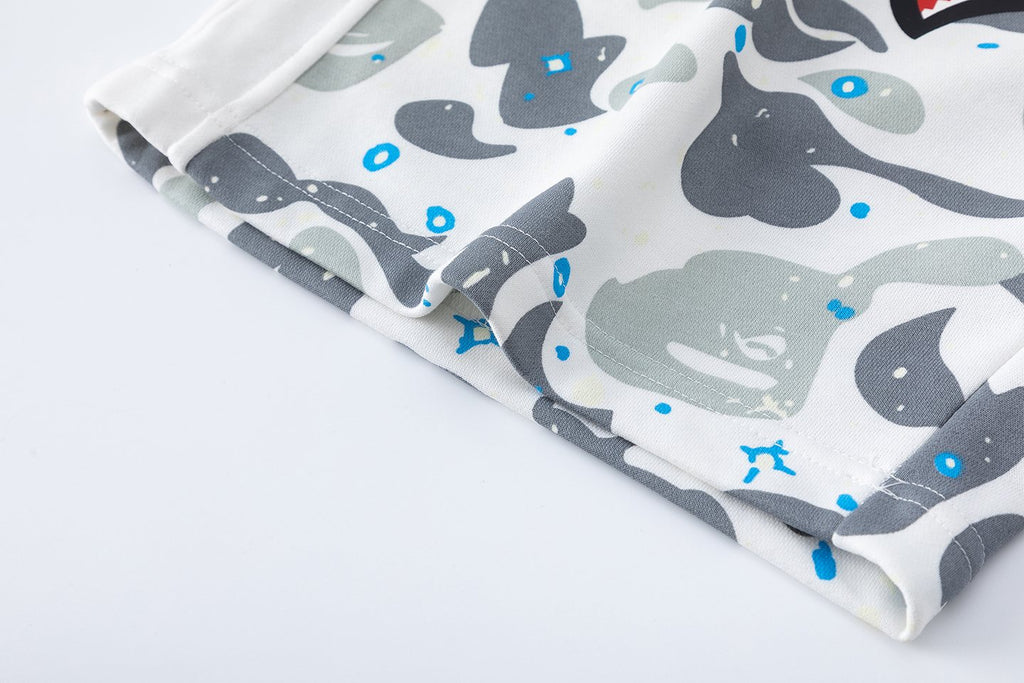 BAPE Camo Shark Graphic Shorts — detail