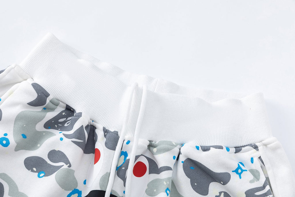 BAPE Camo Shark Graphic Shorts — detail