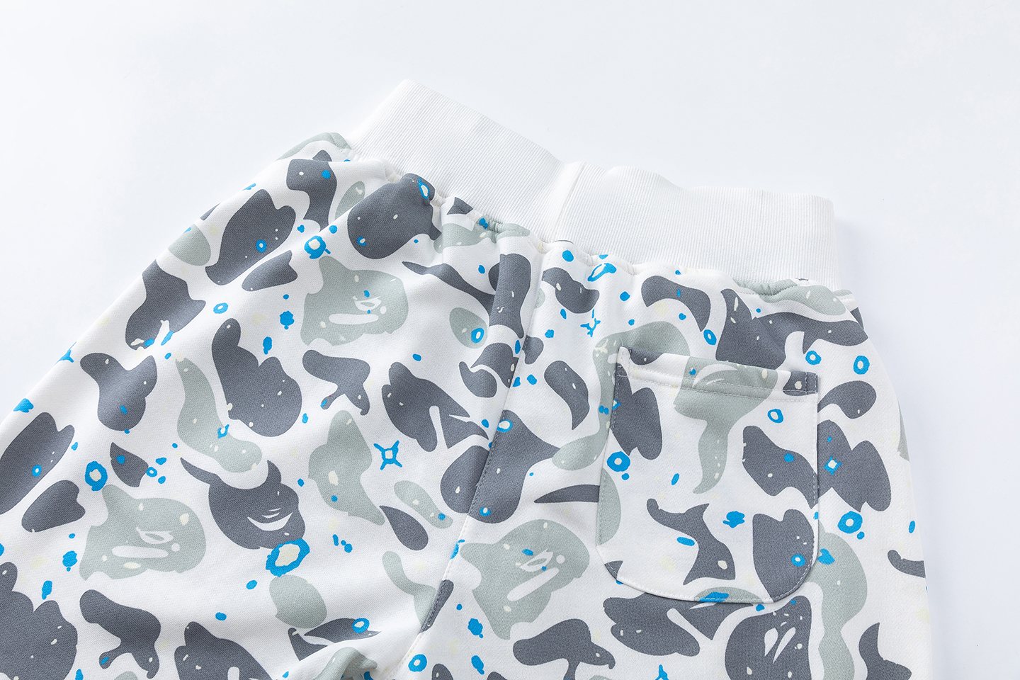 BAPE Camo Shark Graphic Shorts — detail