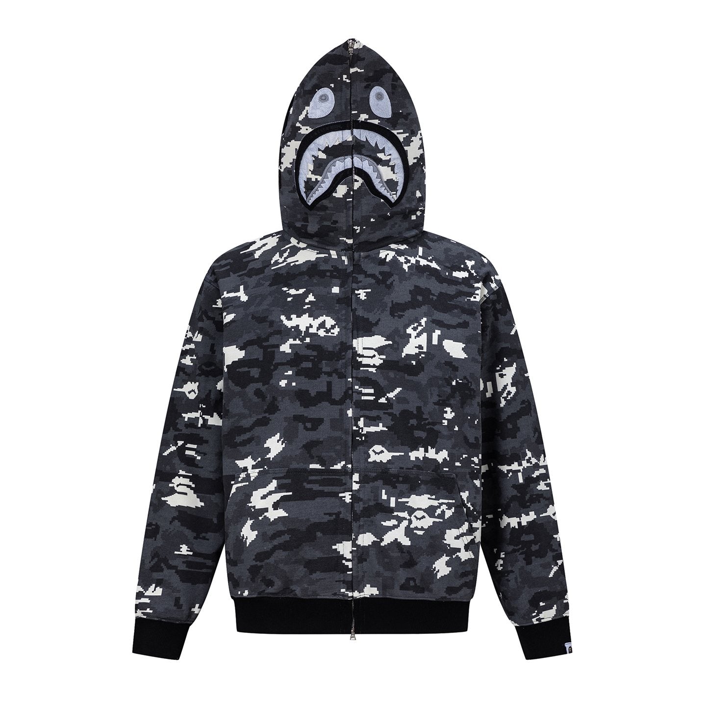 BAPE Shark Face Digital Camo Zip Hoodie — front