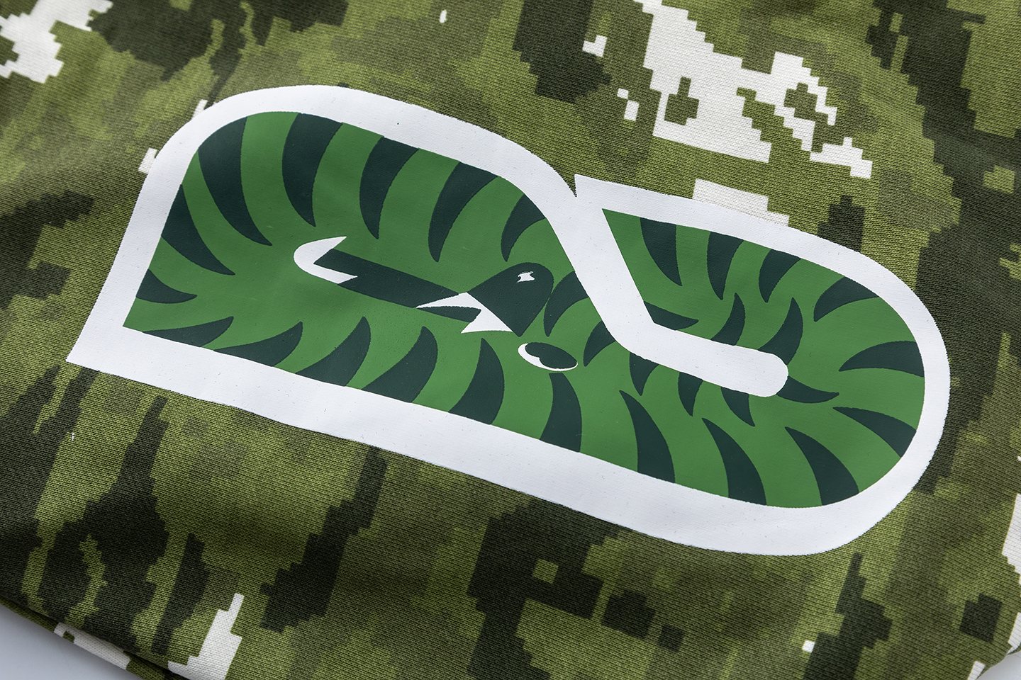 BAPE Shark Face Digital Camo Zip Hoodie — detail