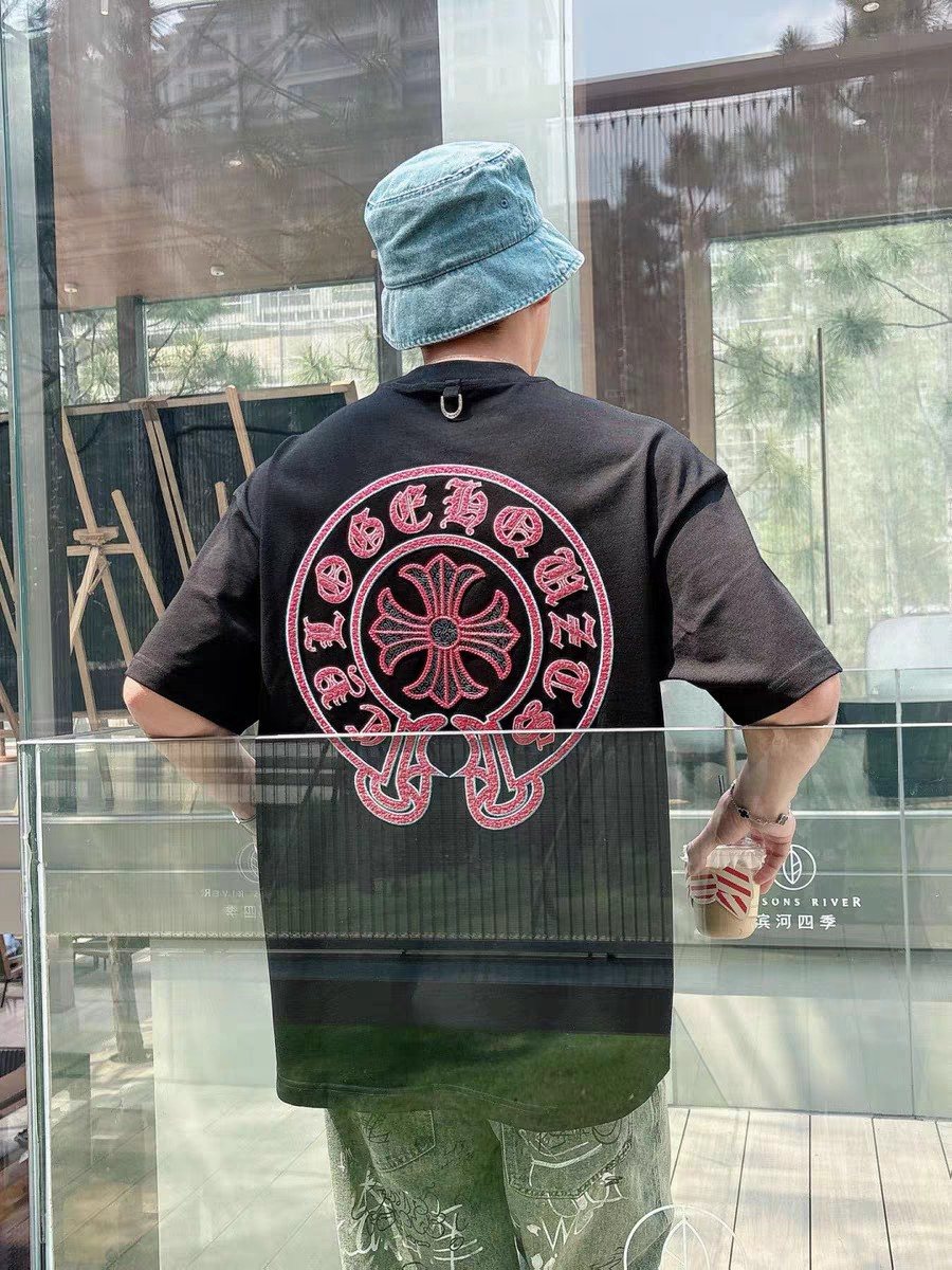 Chrome Hearts Horseshoe Sanskrit Cross Embroidered T-Shirt — context