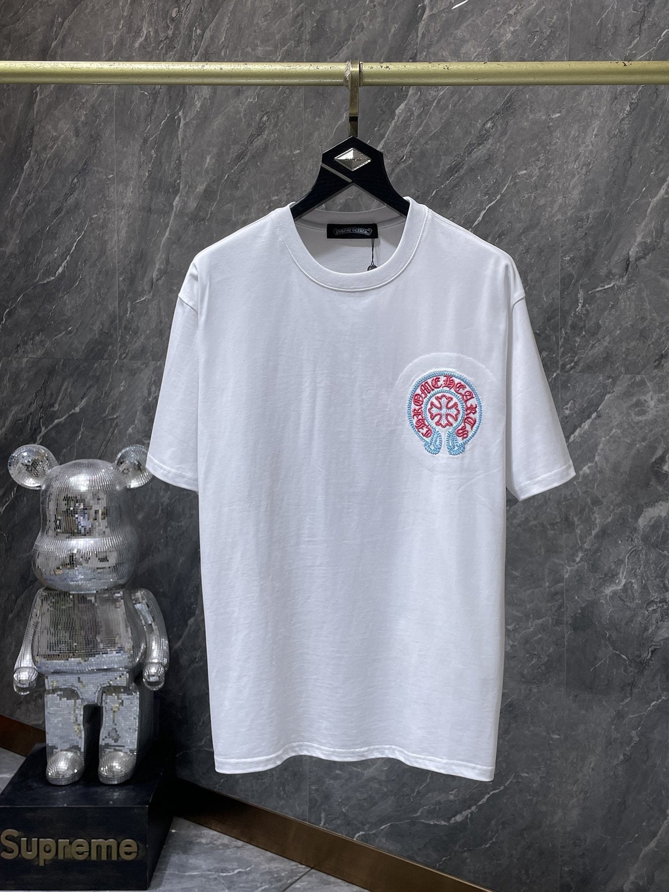 Chrome Hearts Horseshoe Sanskrit Cross Embroidered T-Shirt — front