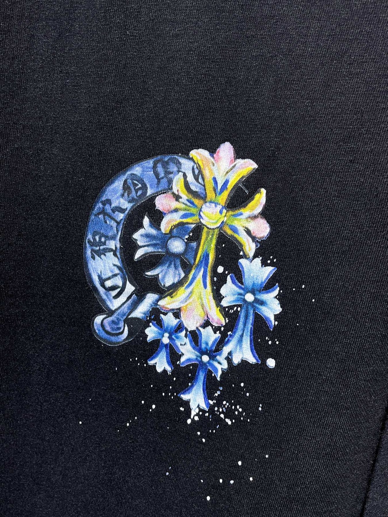 Chrome Hearts Colorful Horseshoe Cross Graphic T-Shirt — detail