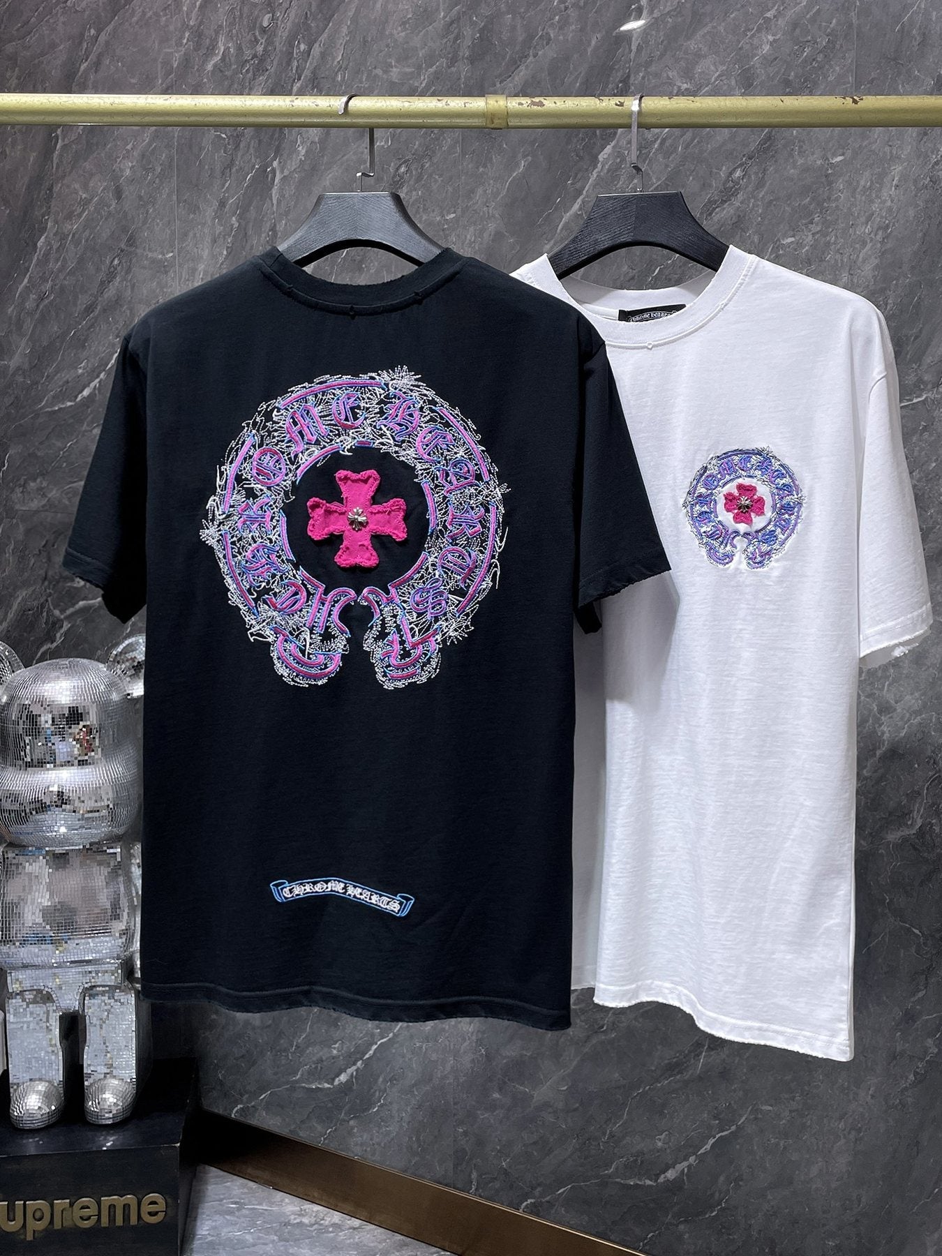 Chrome Hearts Horseshoe Cross Embroidered T-Shirt — comparison