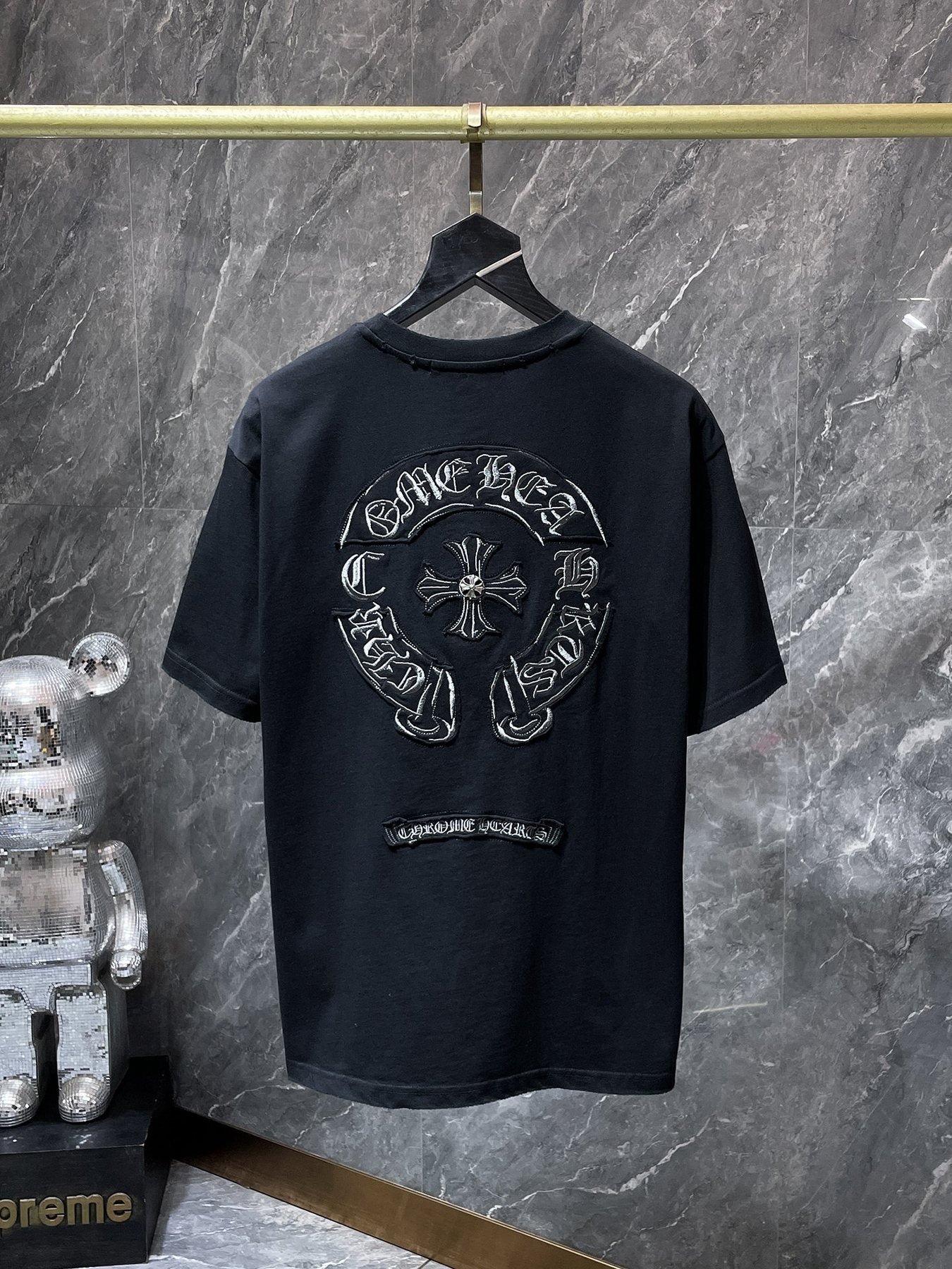 Chrome Hearts Cross & Horseshoe Embroidered Short-Sleeve T-Shirt — back