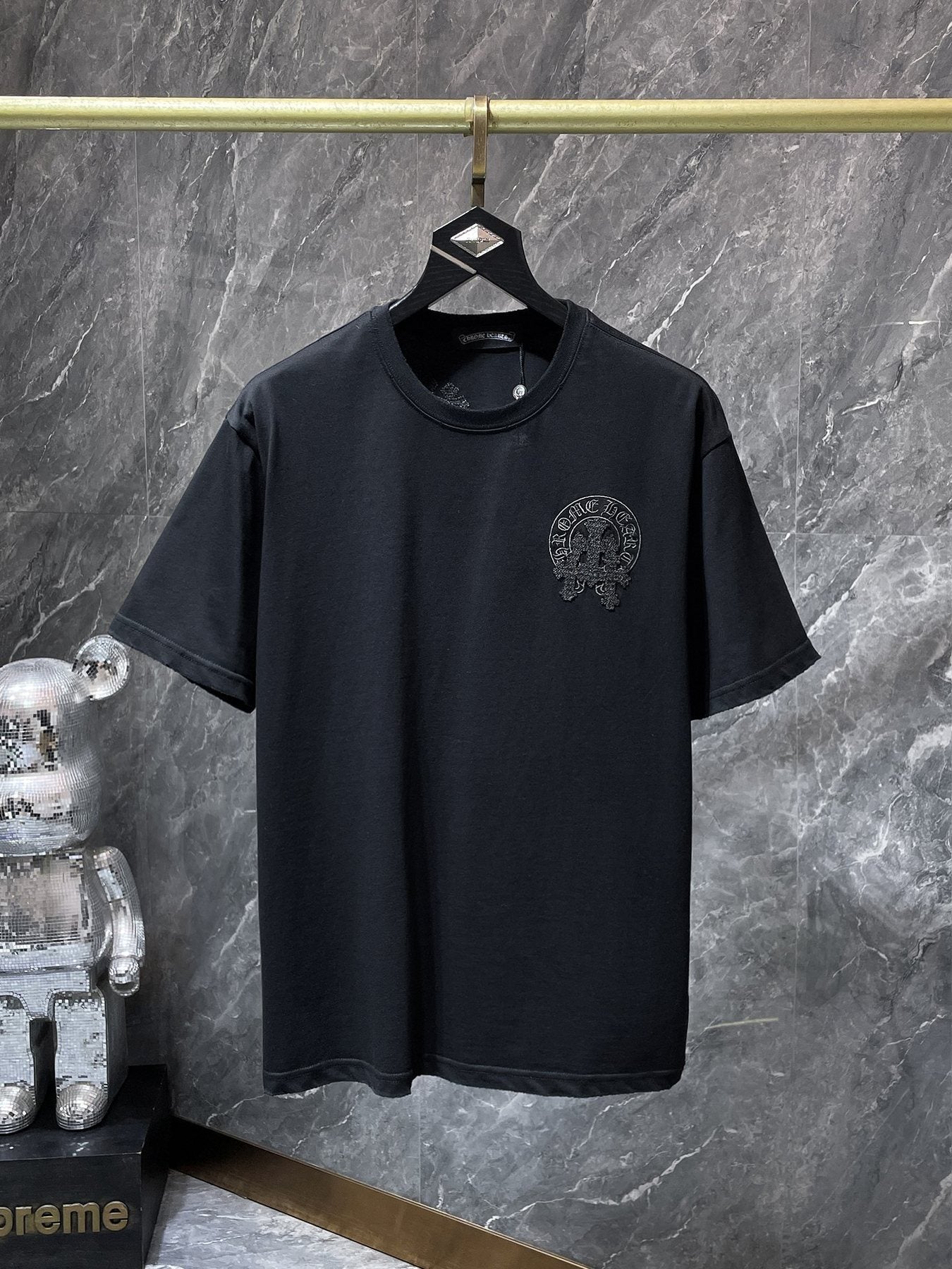 Chrome Hearts Horseshoe & Script Embroidered Graphic T-Shirt — front